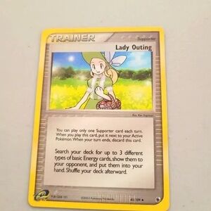 Pokemon Trainer Card - Lady Outing with Yellow Border